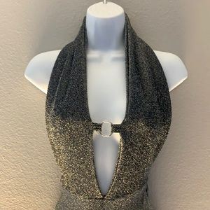 Stop the Show stretch halter jumpsuit. Size M